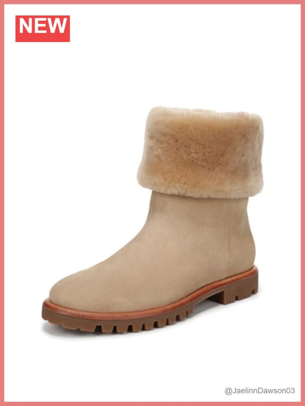 Slip-On Shearling Ankle Bootie with Cushioned Footbed and Low Heel
